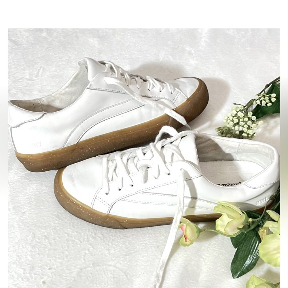MADEWELL Sidewalk Leather White Sneakers  Women Size 8
